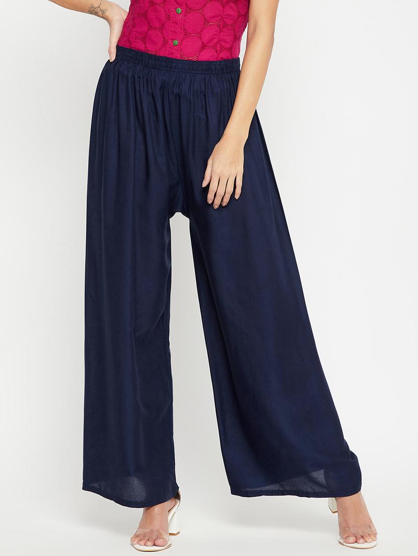 mid rise solid flared palazzo - 18373745 - Zoom Image - 0