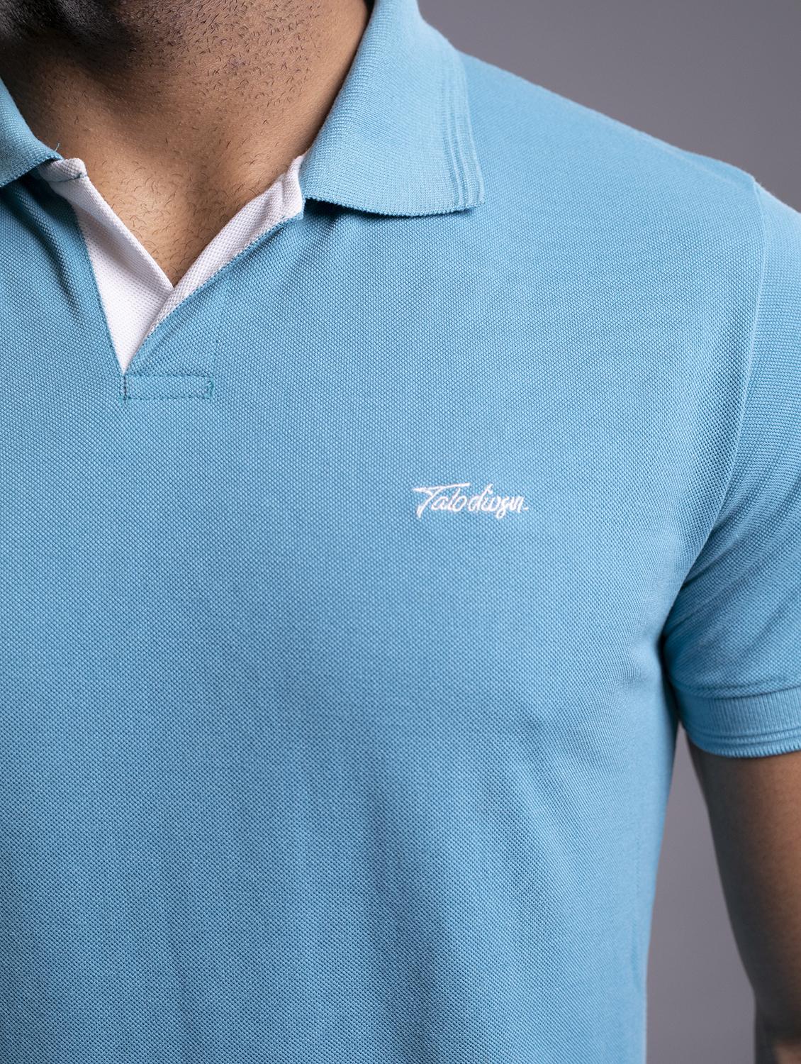 men light blue regular fit polo t-shirt - 18374677 - Standard Image - 6