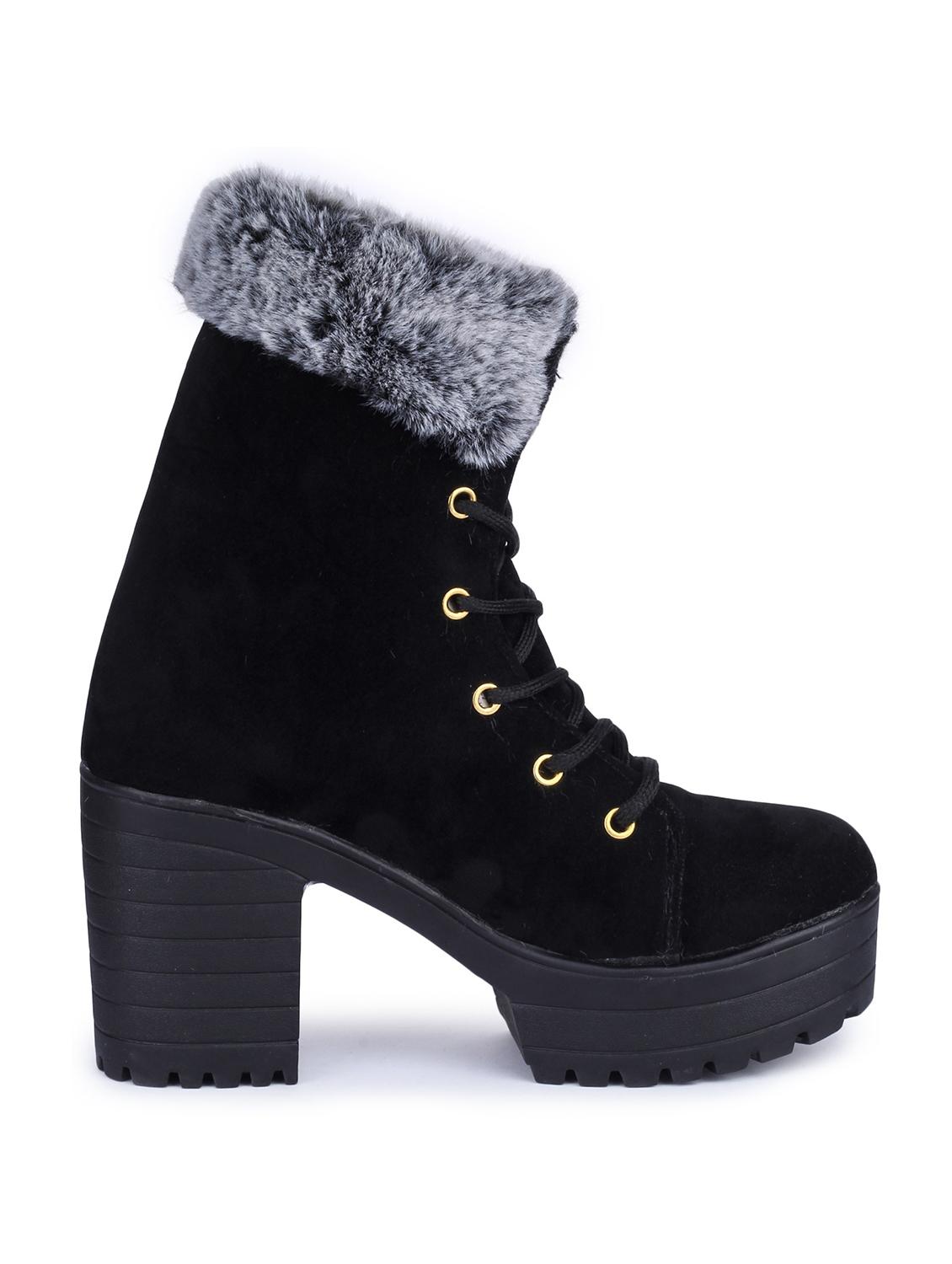 black ankle lace up  boot - 18374882 -  Standard Image - 1
