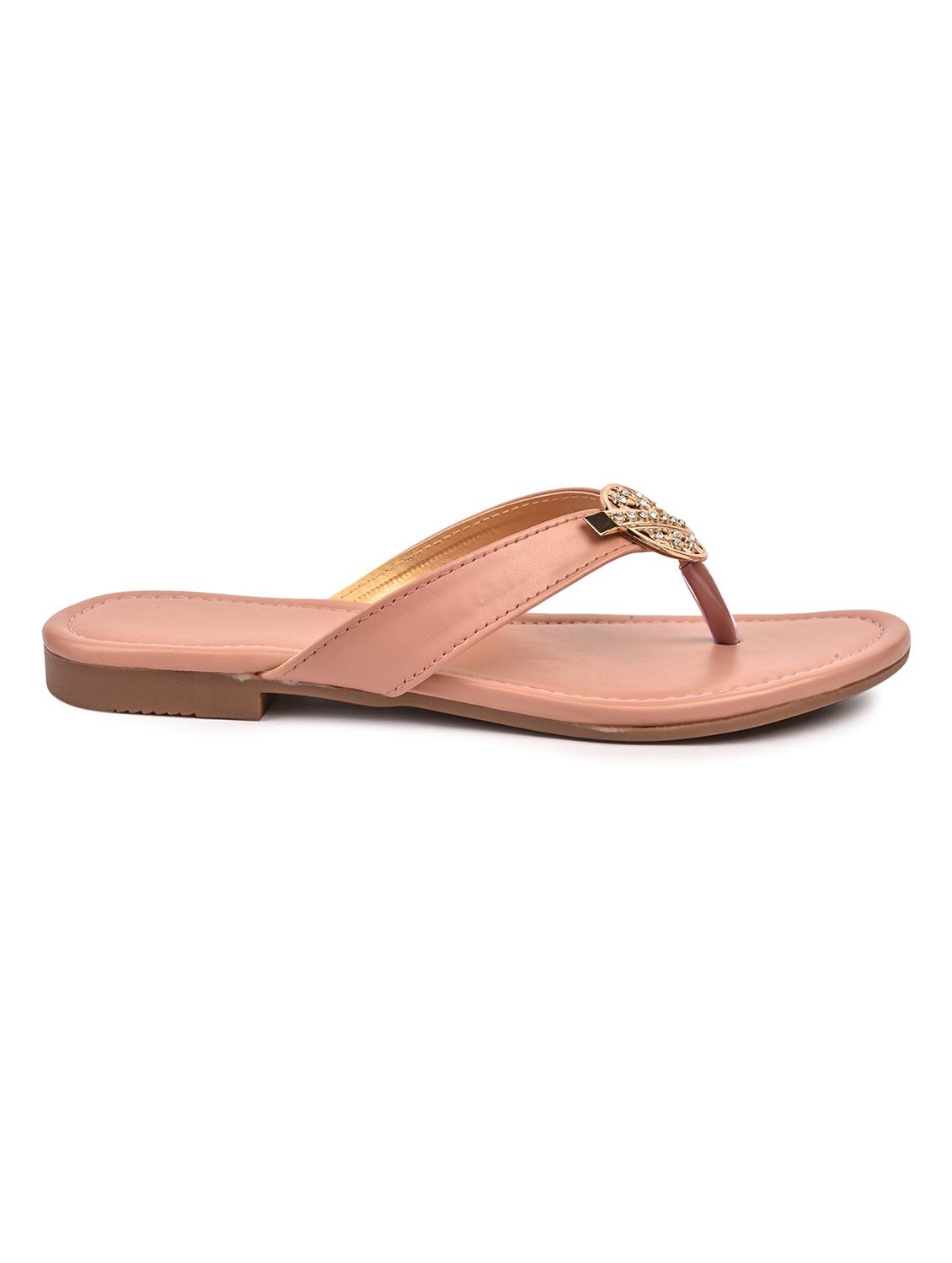 pink synthetic slip on sandals - 18374928 - Standard Image - 1