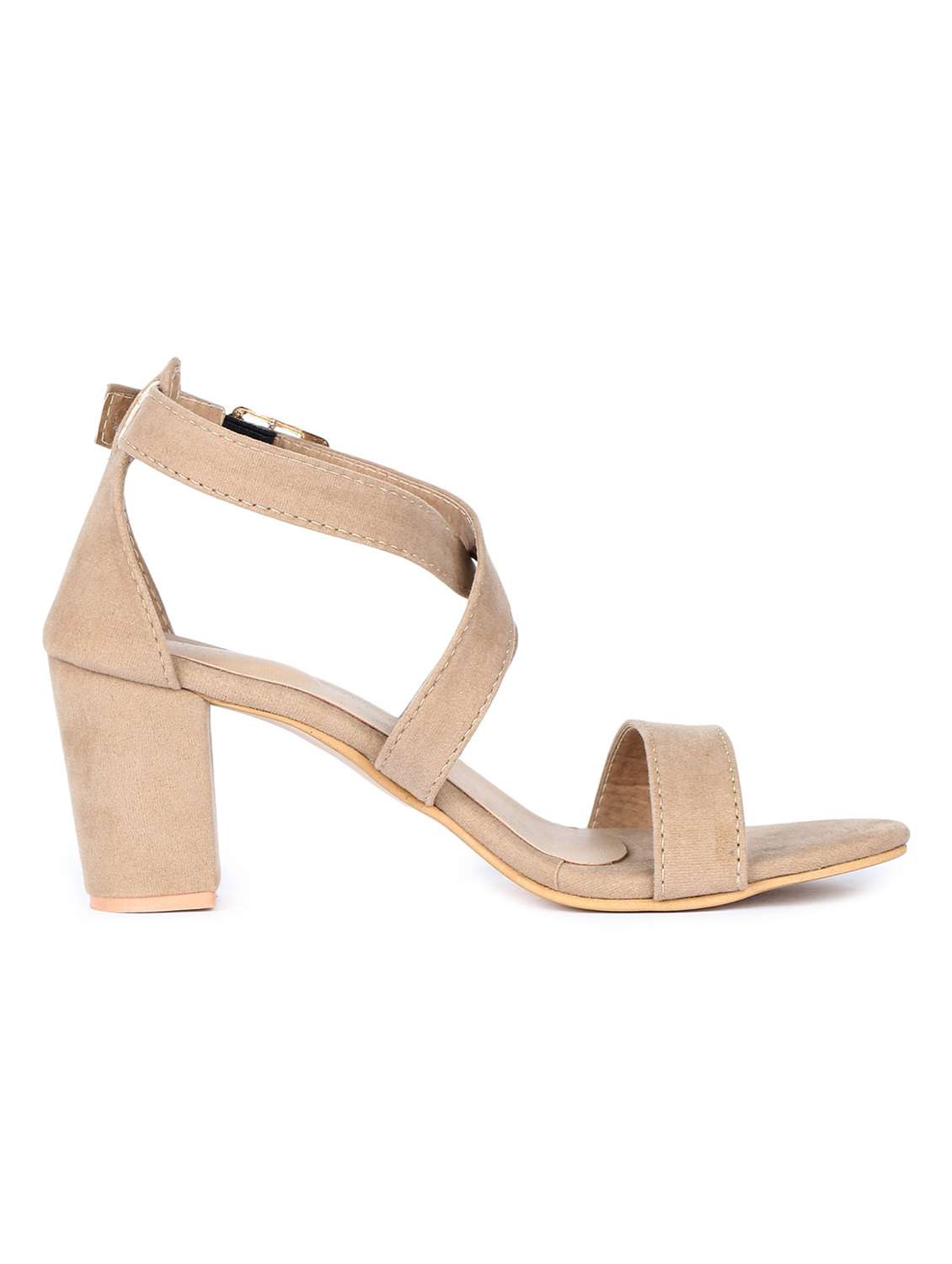 beige synthetic ankle strap sandals - 18374954 -  Standard Image - 1