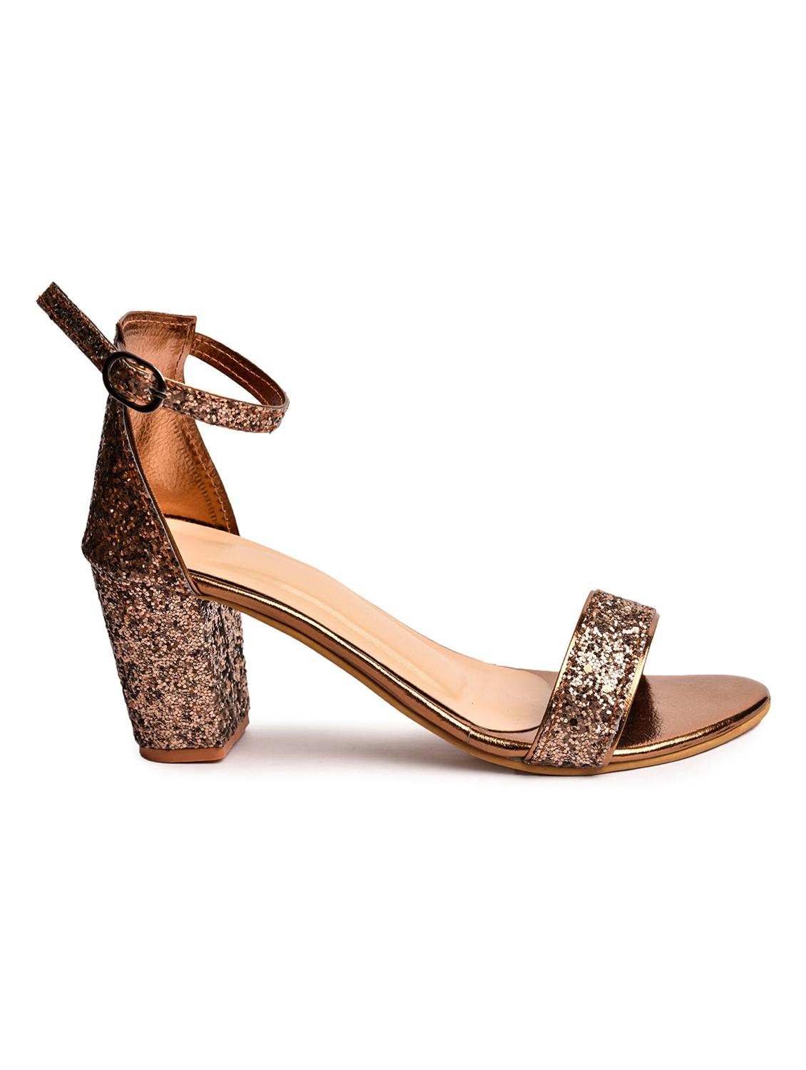 copper synthetic ankle strap sandals - 18374958 -  Standard Image - 1