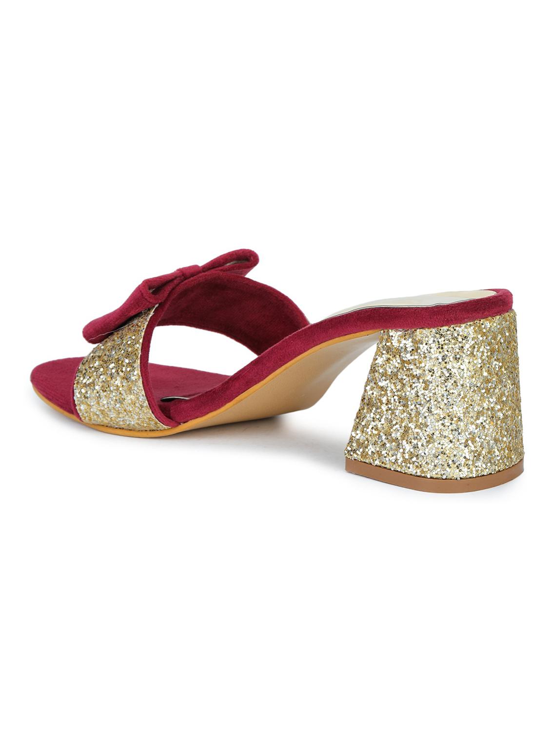 maroon synthetic slip on sandals - 18374988 - Standard Image - 1