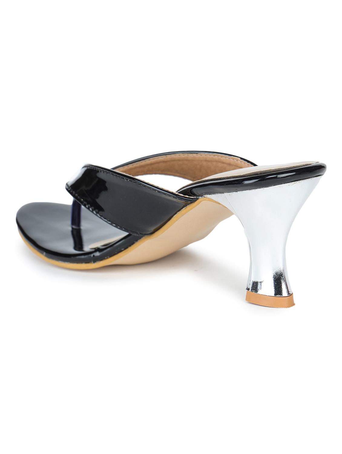 black synthetic slip on sandals - 18374993 - Standard Image - 1