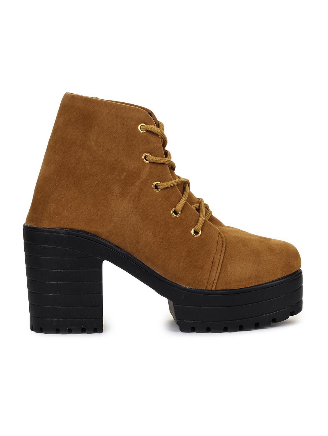 tan ankle lace up boot - 18375071 - Standard Image - 1