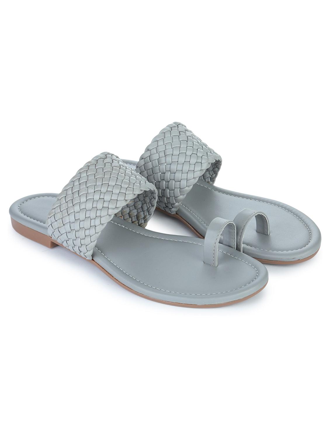 grey synthetic slip on sandals - 18375082 -  Standard Image - 1