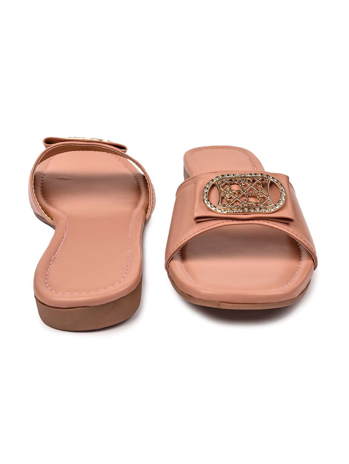 pink synthetic slip on sandals - 18375114 -  Standard Image - 1