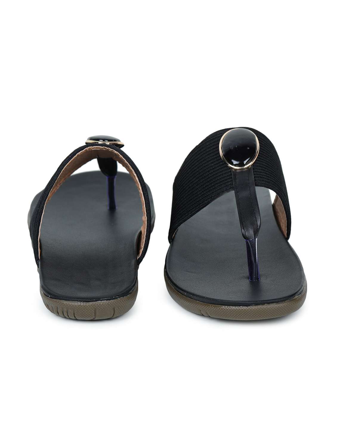 black synthetic slip on sandals - 18375131 - Standard Image - 1