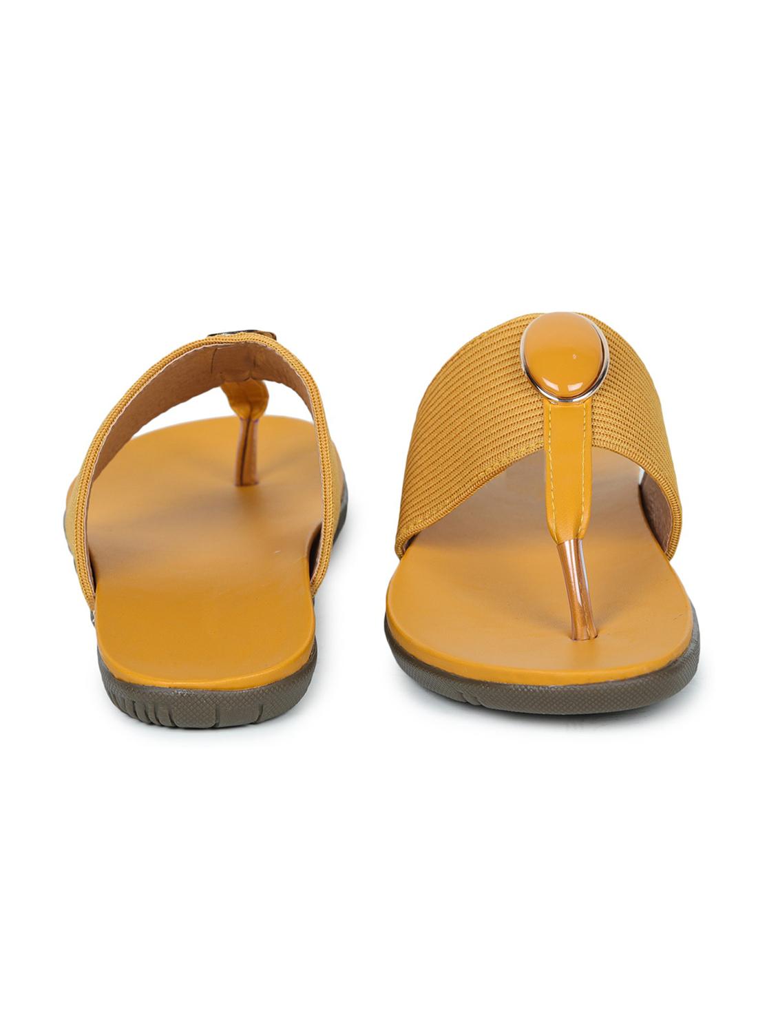 yellow synthetic slip on sandals - 18375135 - Standard Image - 1