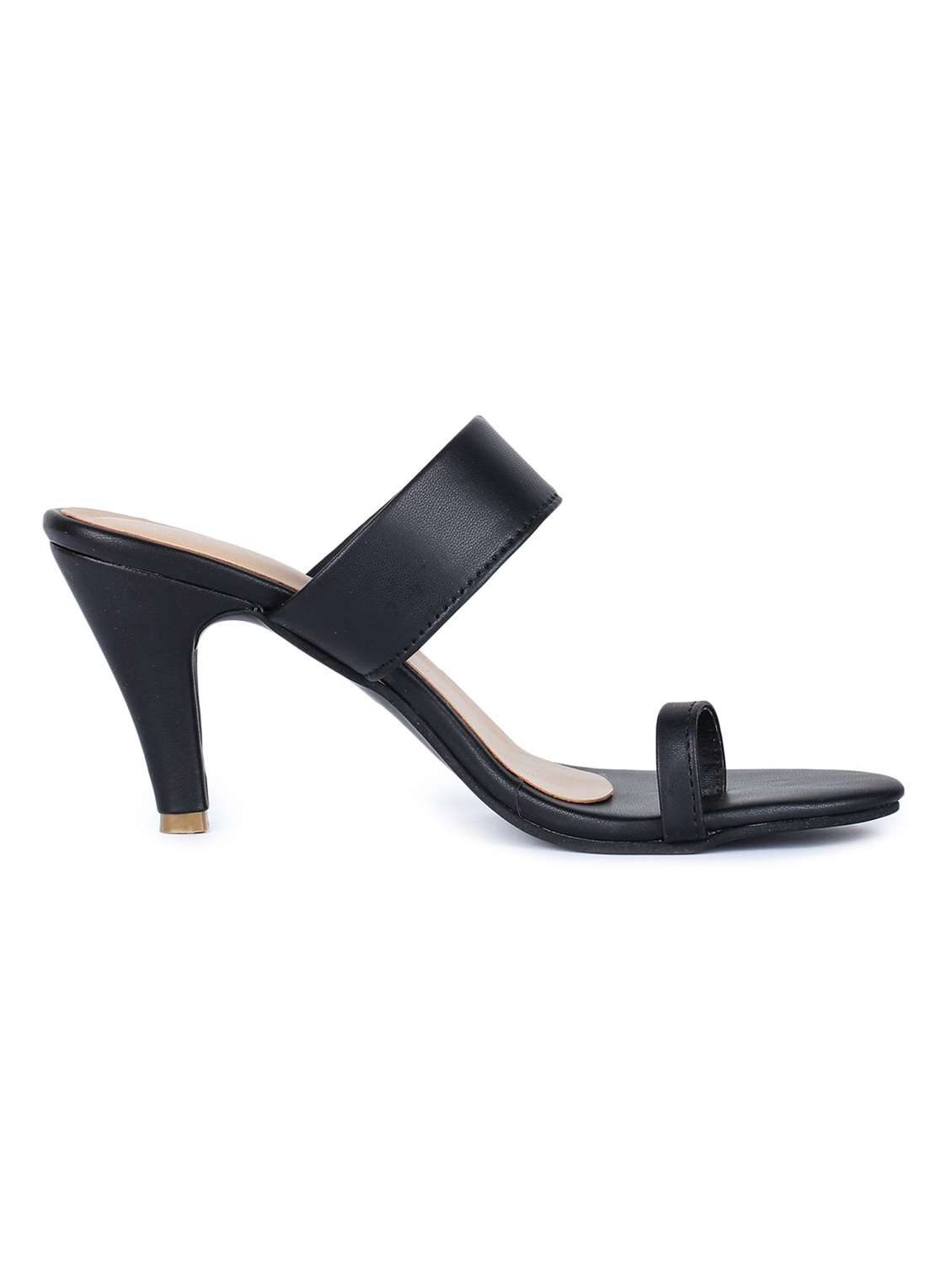 black synthetic slip on sandals - 18375143 -  Standard Image - 1