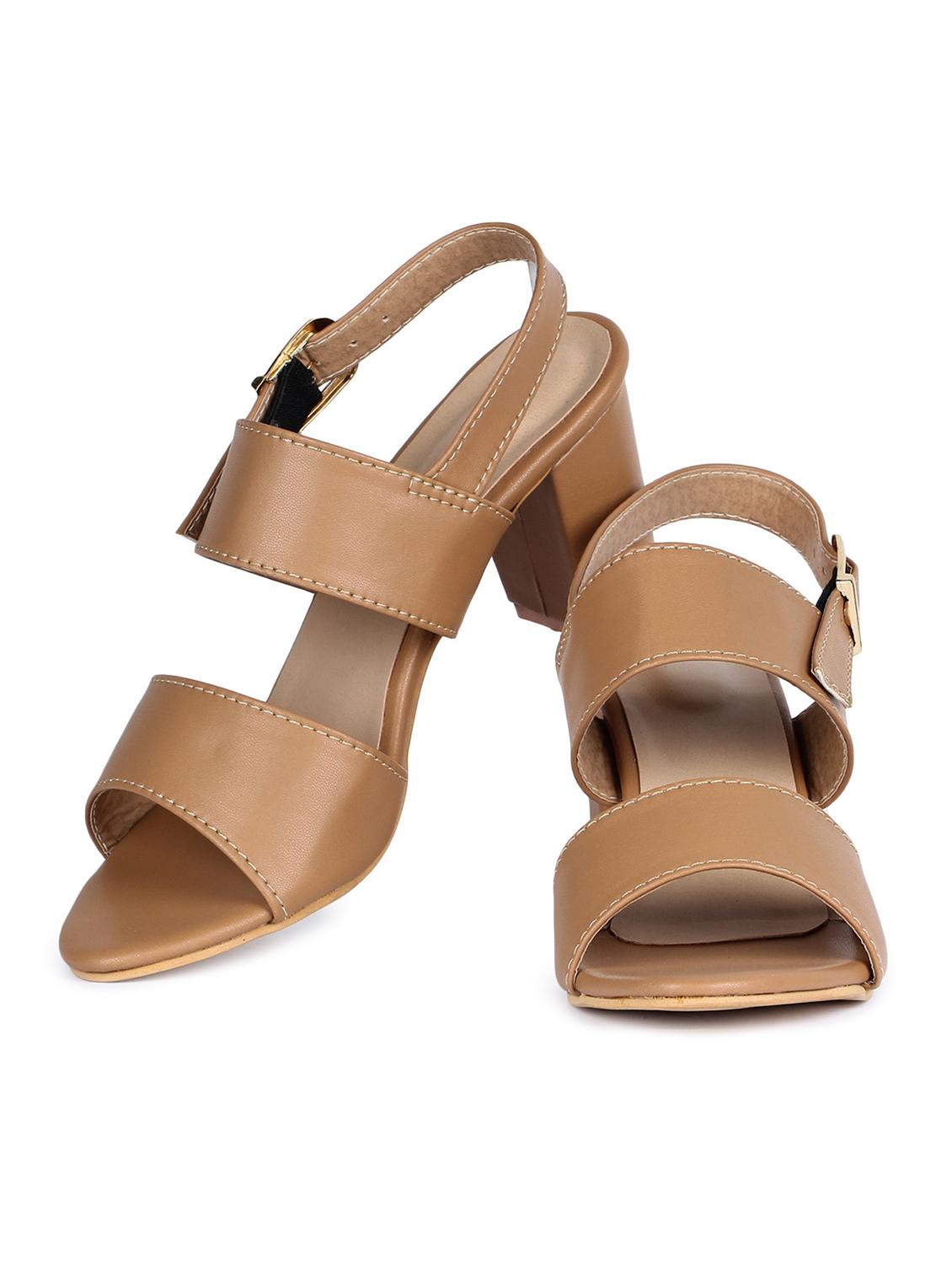 beige synthetic ankle strap sandals - 18375167 - Standard Image - 1