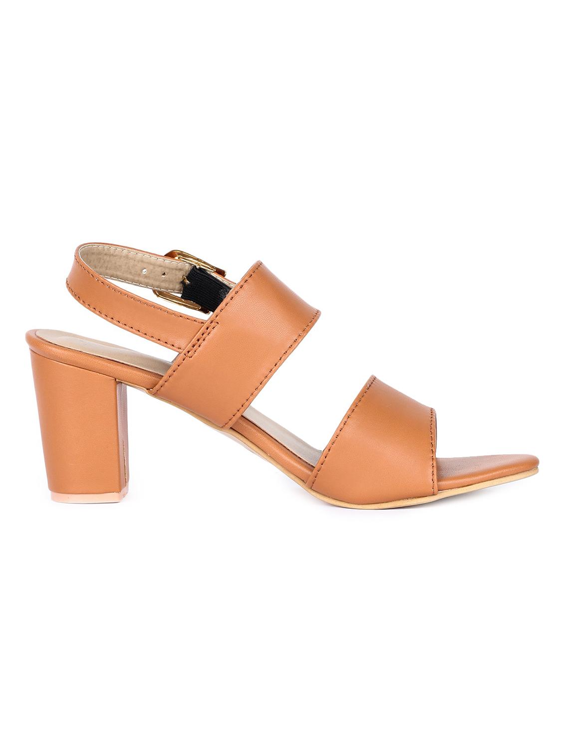 tan synthetic ankle strap sandals - 18375169 - Standard Image - 1