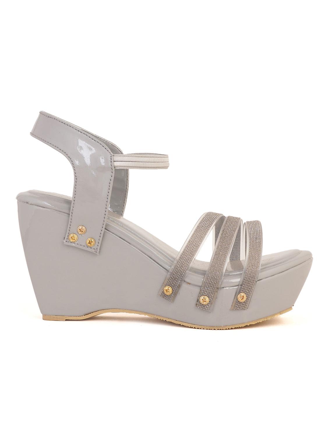 grey synthetic back strap sandals - 18375181 - Standard Image - 1