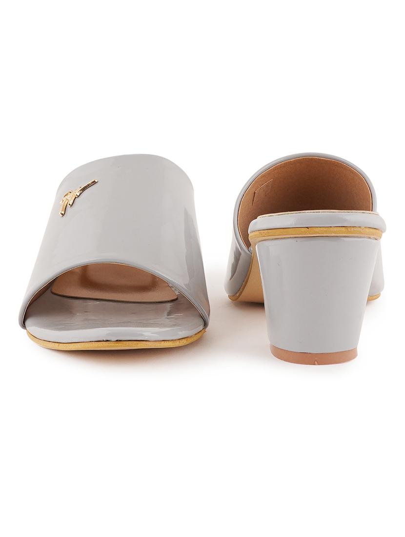 grey synthetic slip on sandals - 18375229 - Standard Image - 1
