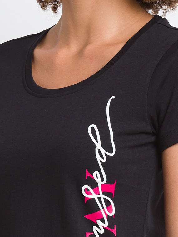 women's placement print round neck t-shirt - 18375948 - Standard Image - 4