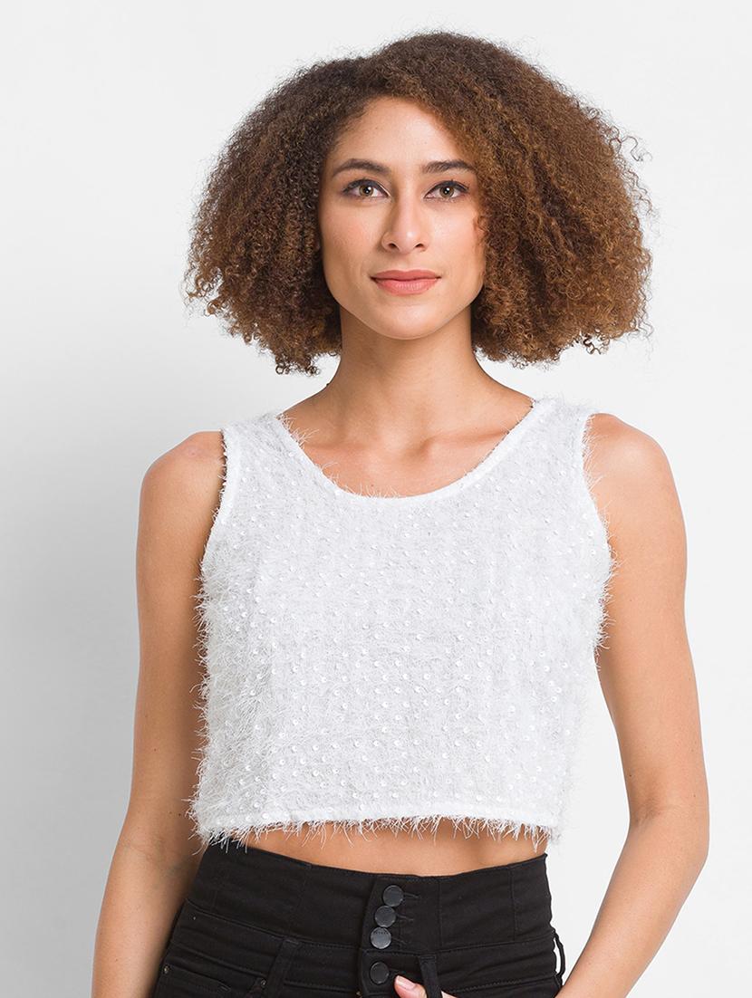 women's crop round neck top - 18375956 - Zoom Image - 0