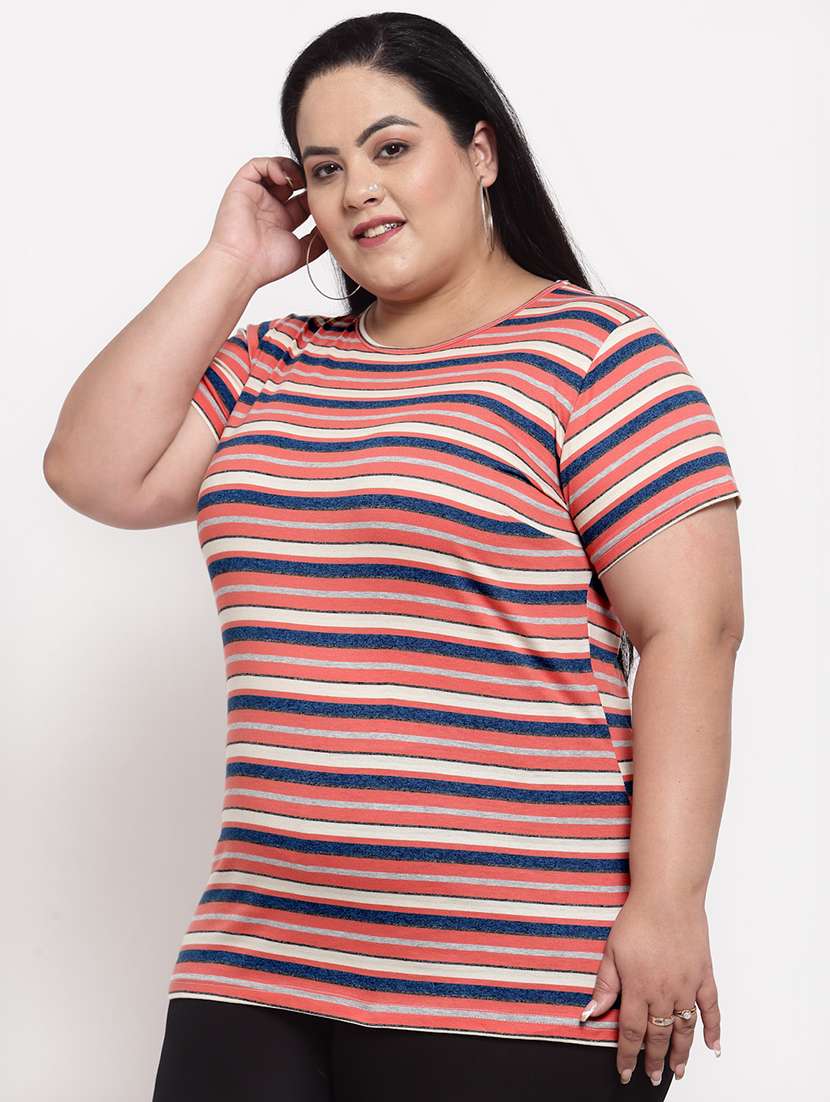 round neck striped tee