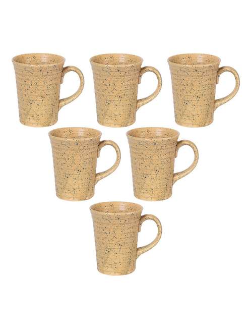 pack of 6 brown ceramic mug