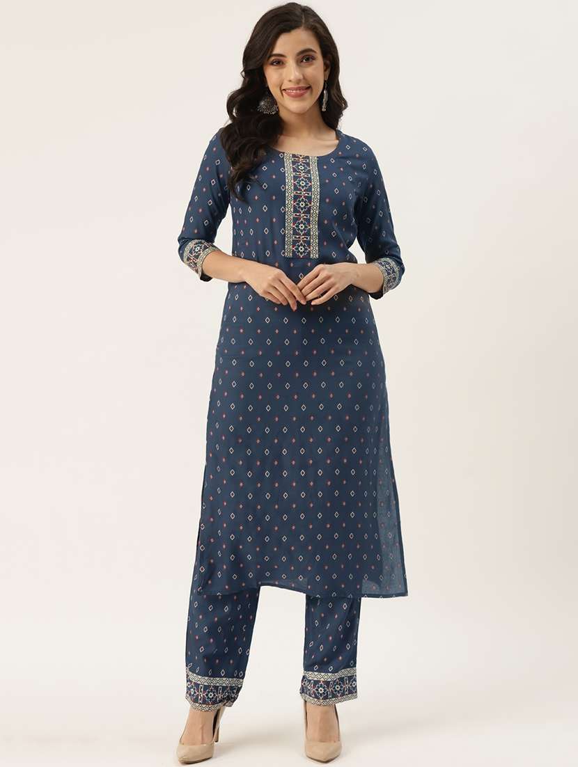 blue rayon kurta palazzo  set