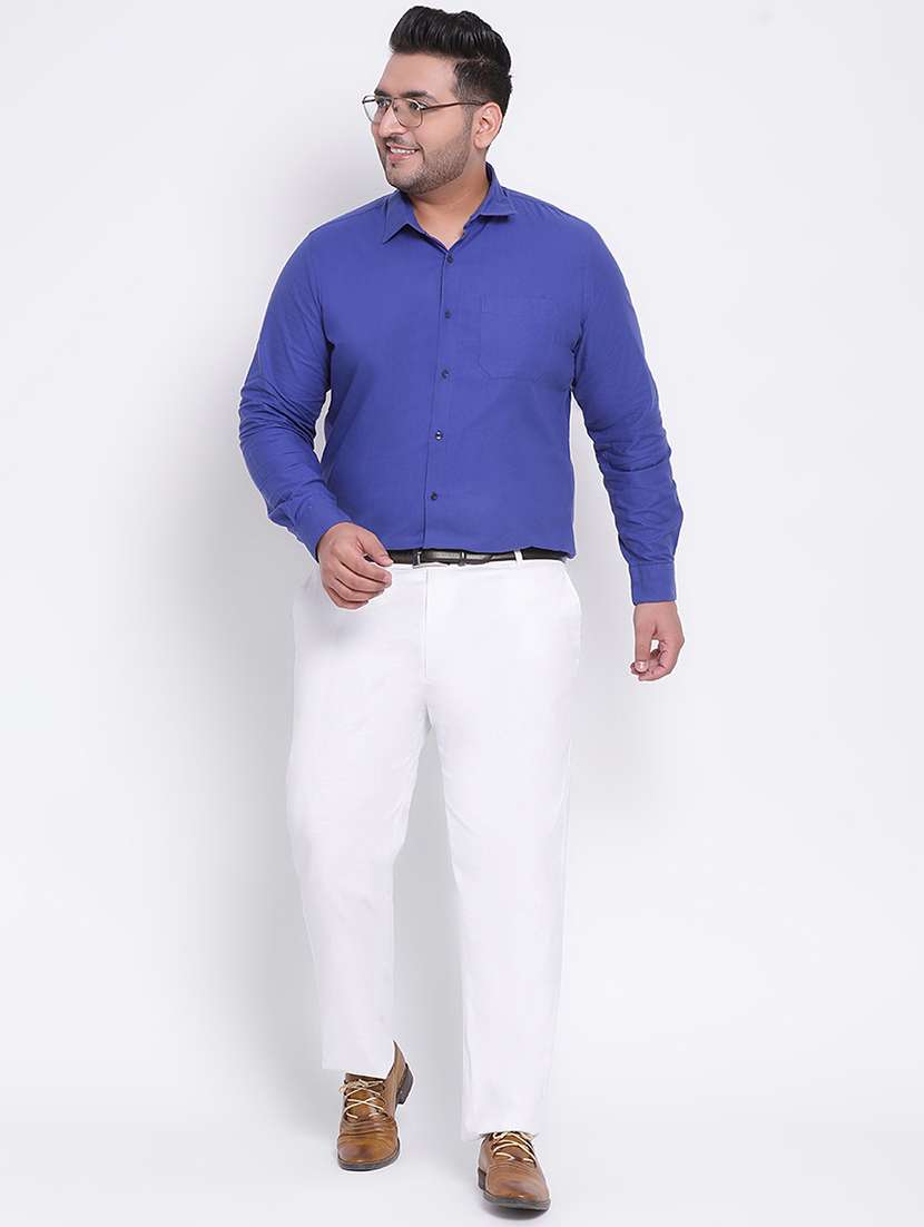 white solid formal trouser - 18377177 - Standard Image - 4
