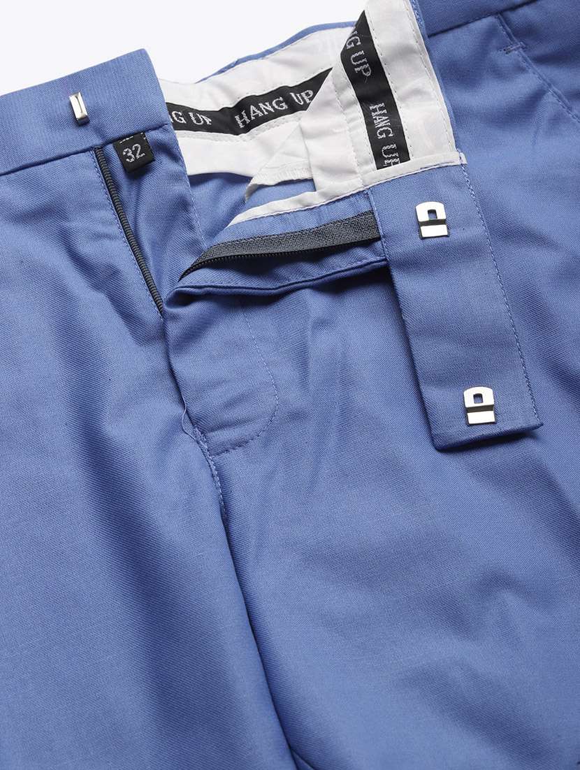 blue solid casual trouser - 18377229 -  Standard Image - 4