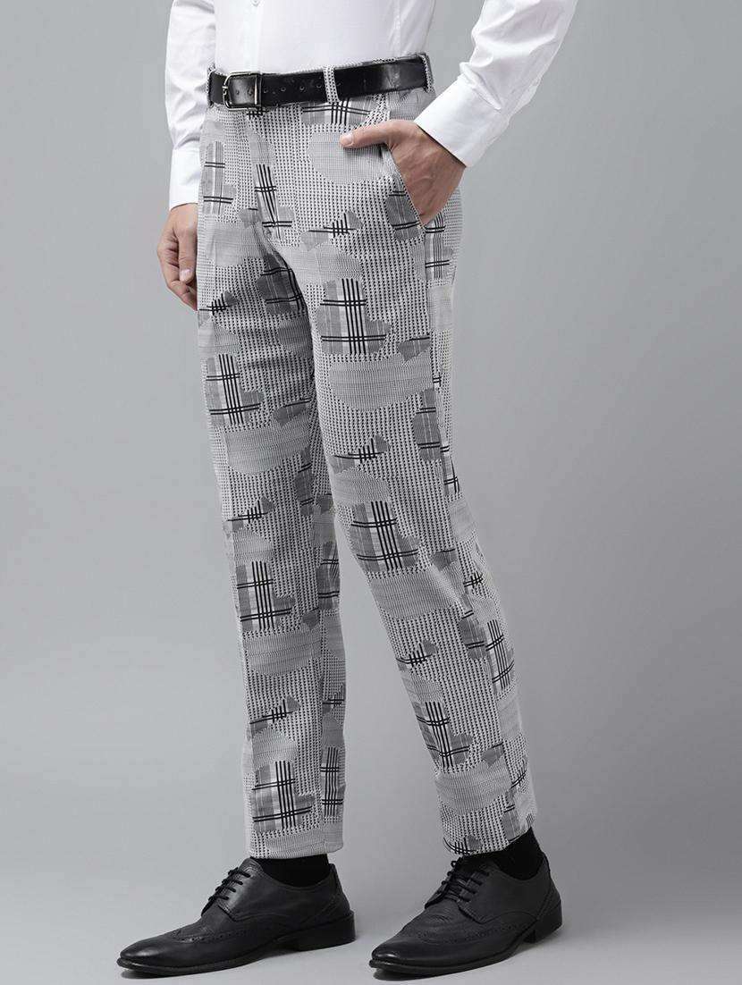 grey printed casual trouser - 18377233 - Standard Image - 1