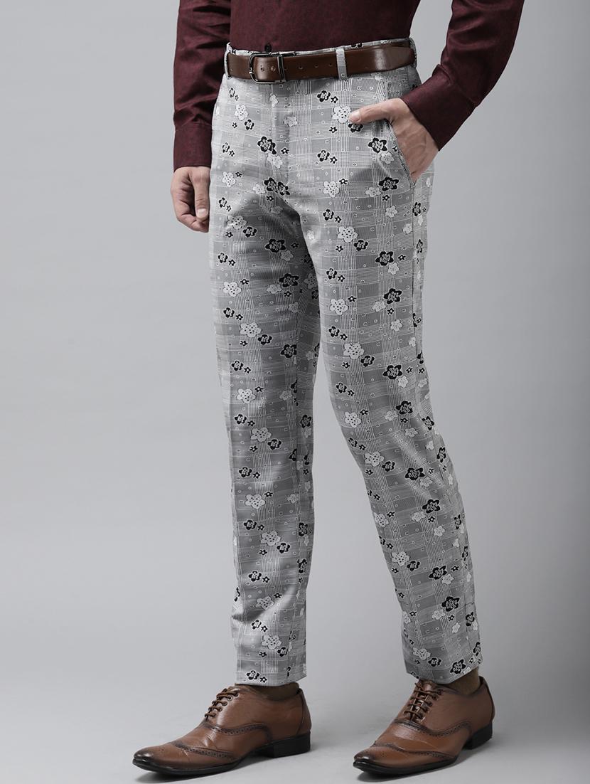 grey printed casual trouser - 18377234 -  Standard Image - 1