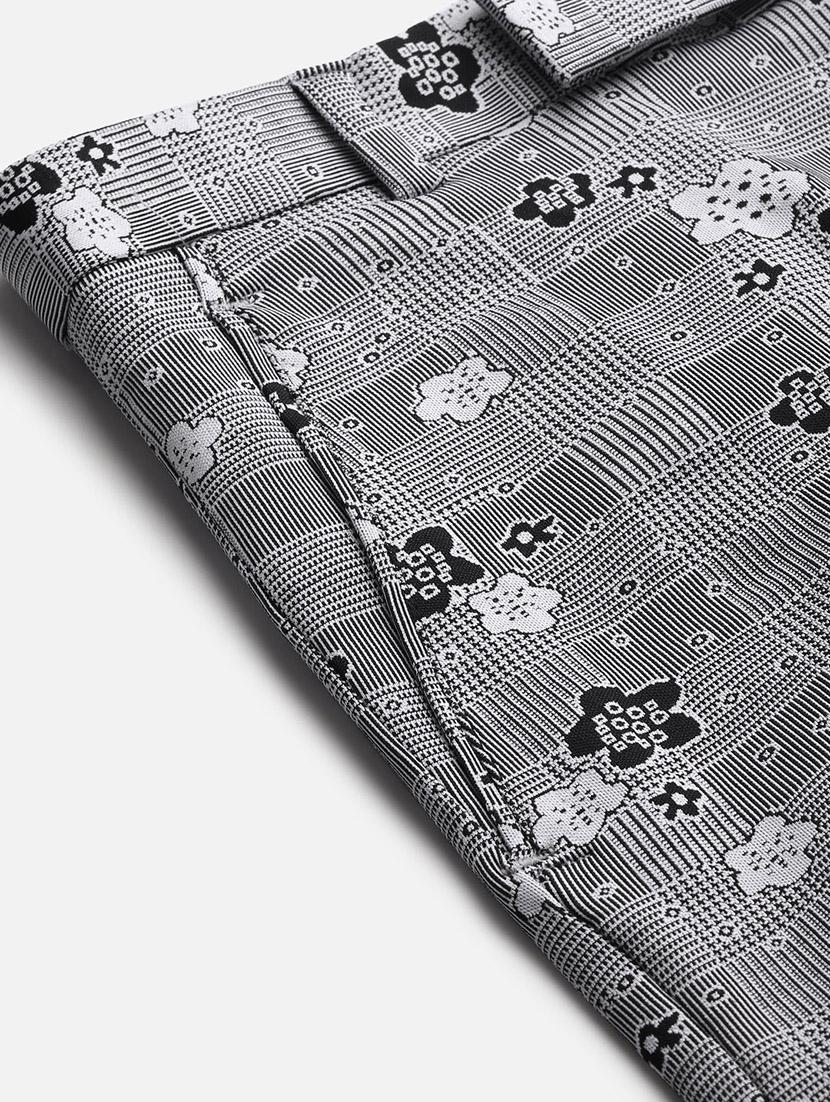 grey printed casual trouser - 18377234 - Standard Image - 4