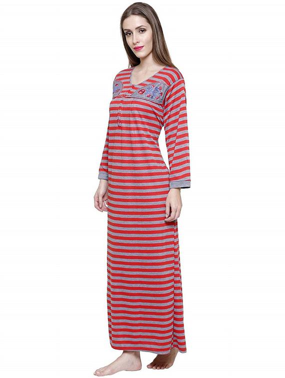 v-neck striped nighty  - 18377348 -  Standard Image - 1