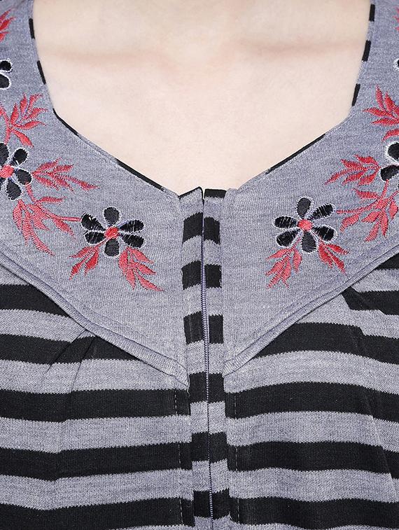 embroidered detail striped nighty - 18377658 - Standard Image - 4