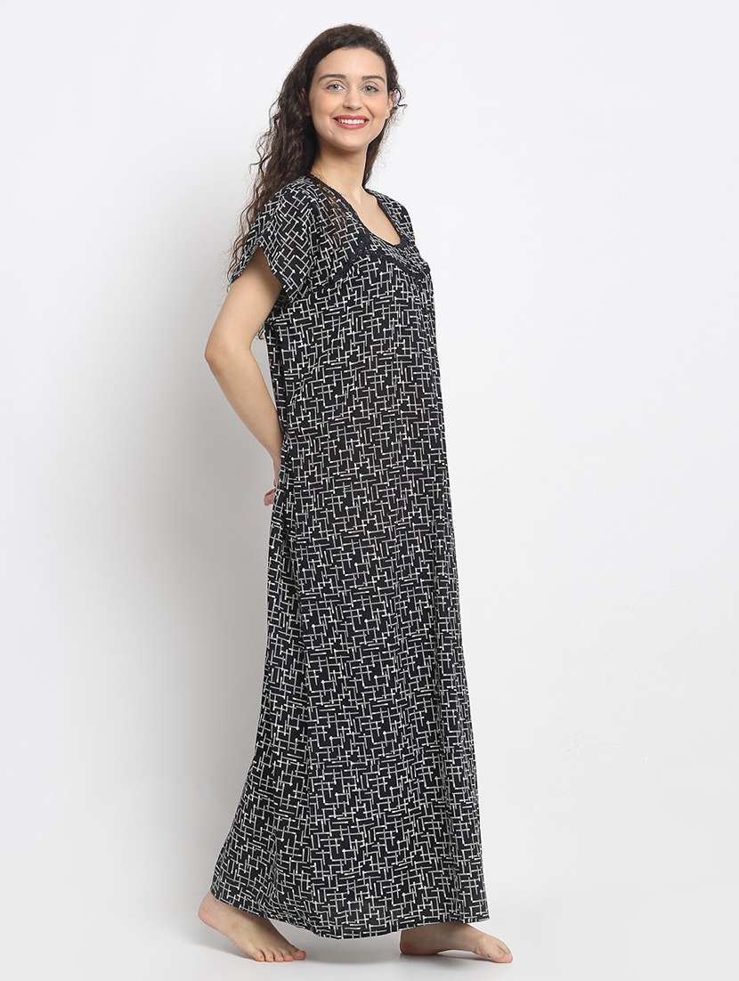 short sleeved printed nighty - 18377722 -  Standard Image - 1