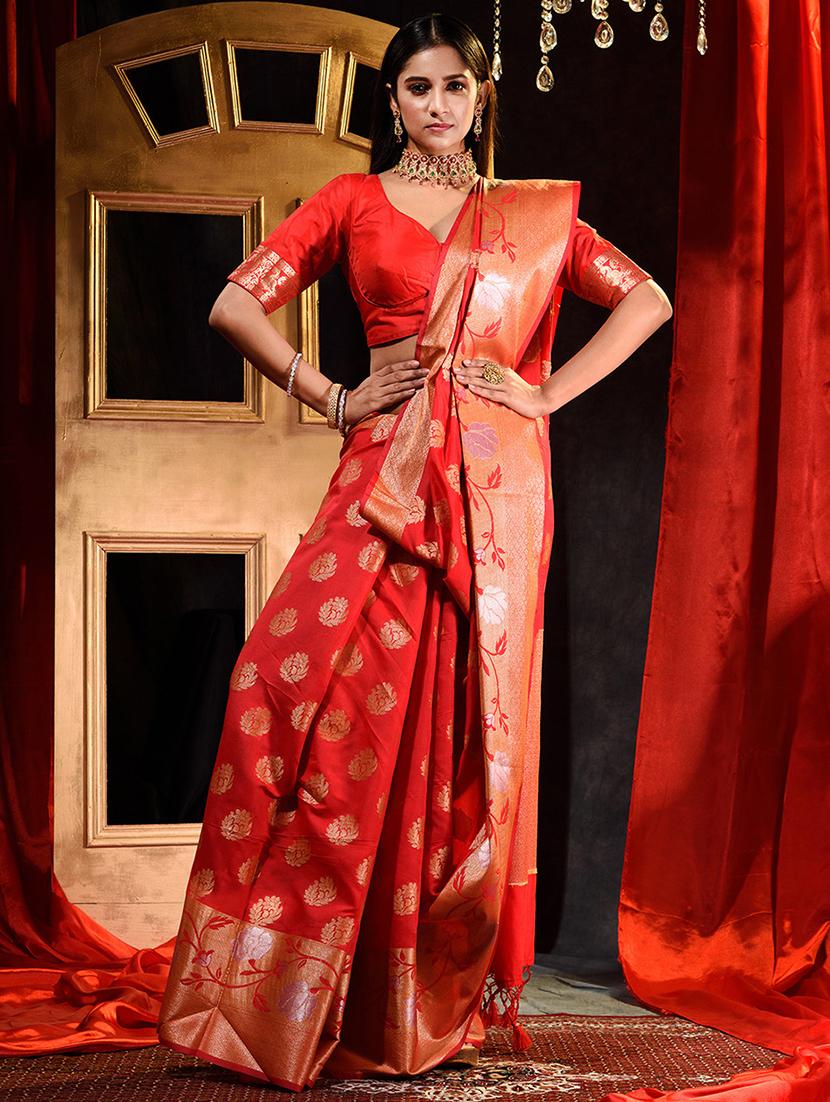 self designed woven saree with blouse - 18378168 - Standard Image - 1