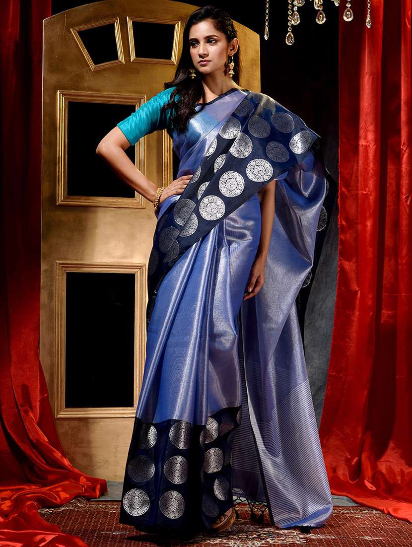self designed woven saree with blouse