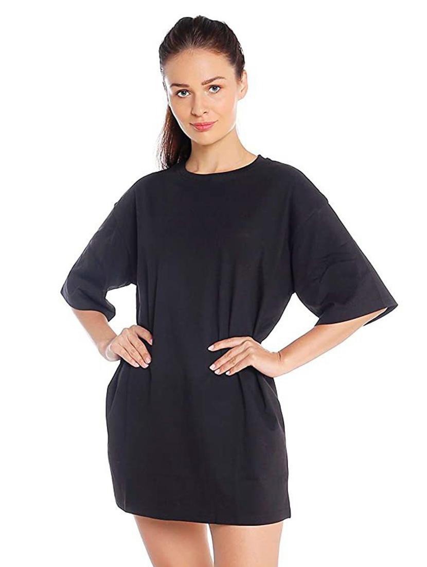 women's plain round neck t-shirt - 18378324 - Standard Image - 1