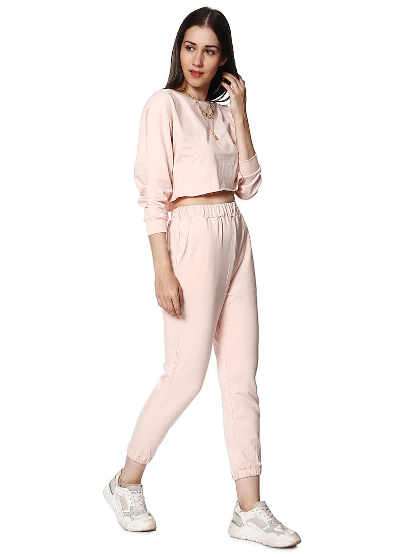 long-sleeved solid active wear set - 18378422 - Standard Image - 1