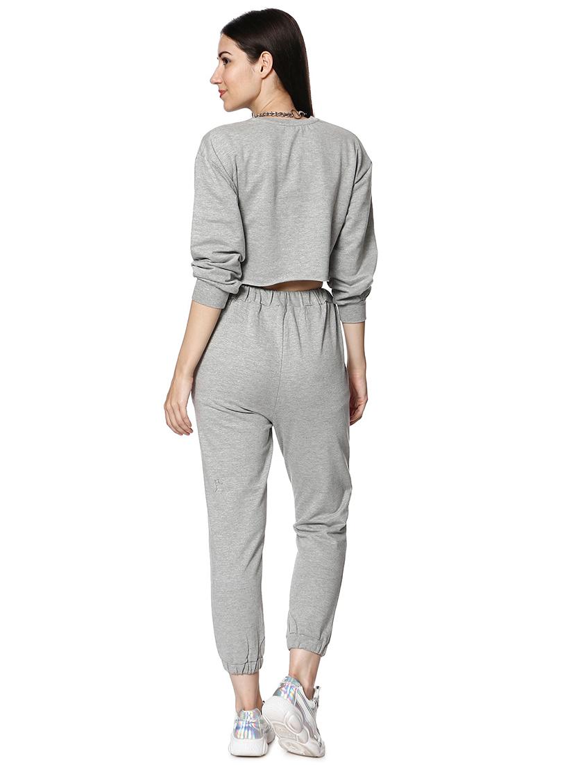 long-sleeved solid active wear set - 18378424 - Standard Image - 1