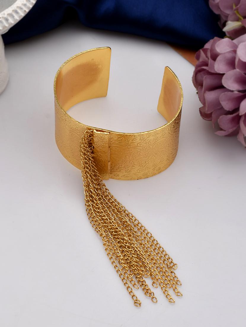 gold plated trendy statement handcuff - 18378531 -  Zoom Image - 0
