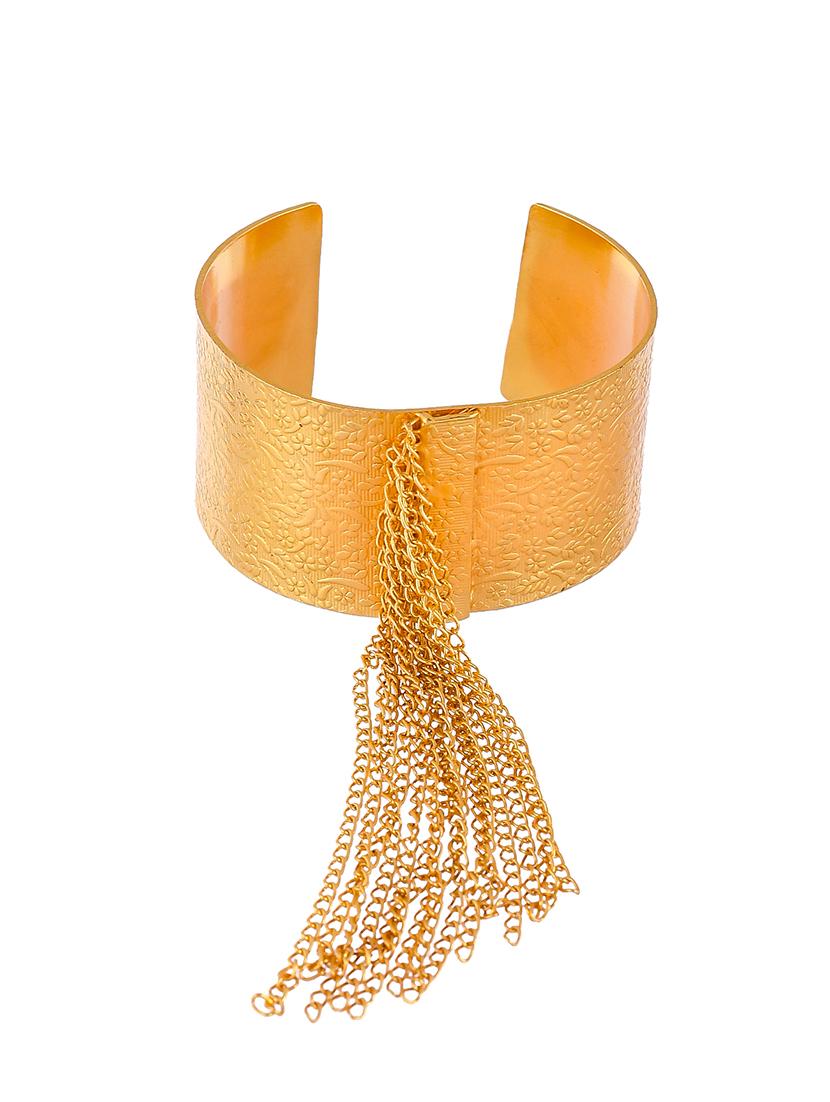gold plated trendy statement handcuff - 18378531 -  Standard Image - 1