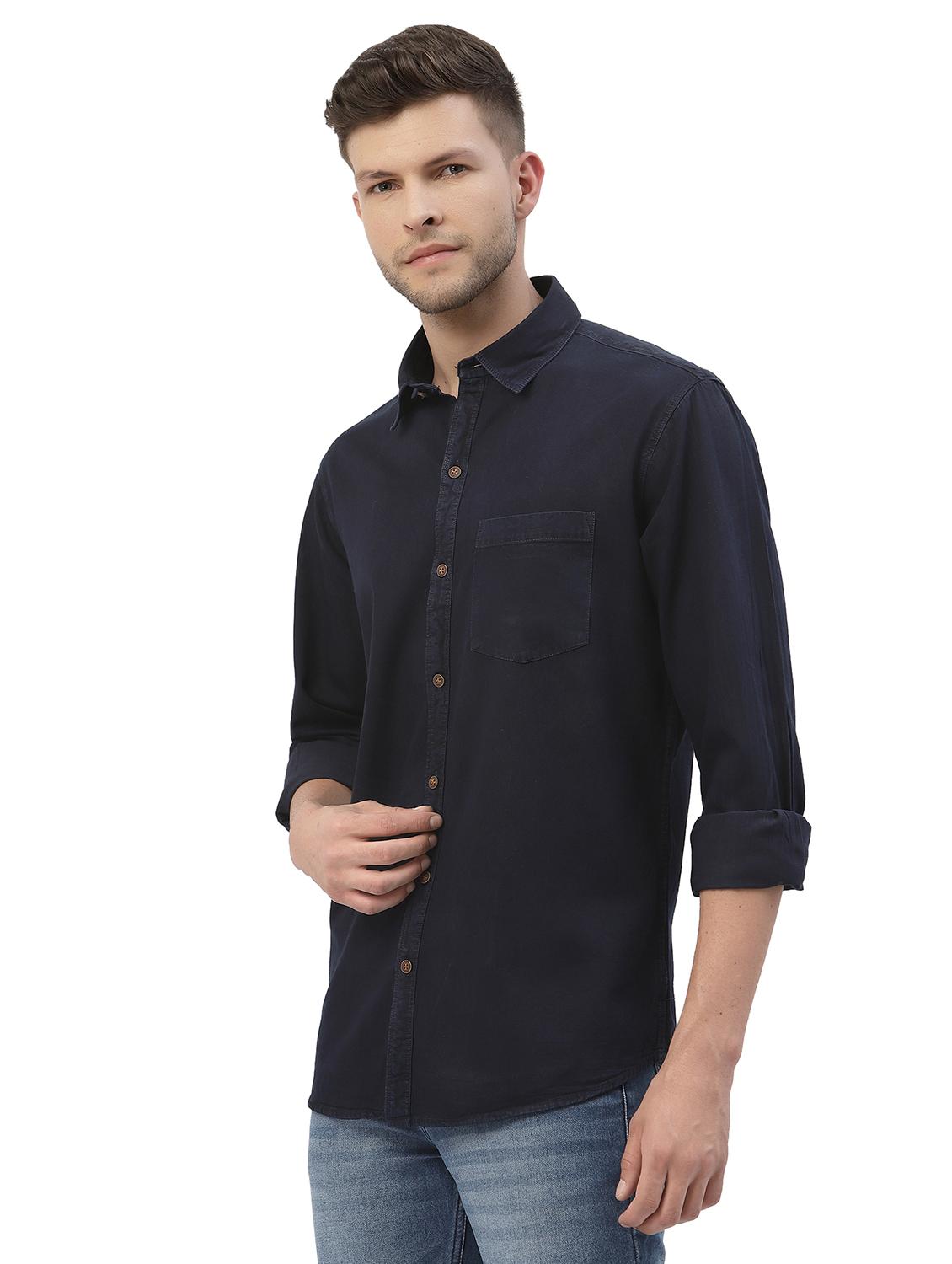 mens solid casual shirt - 18378534 - Standard Image - 1