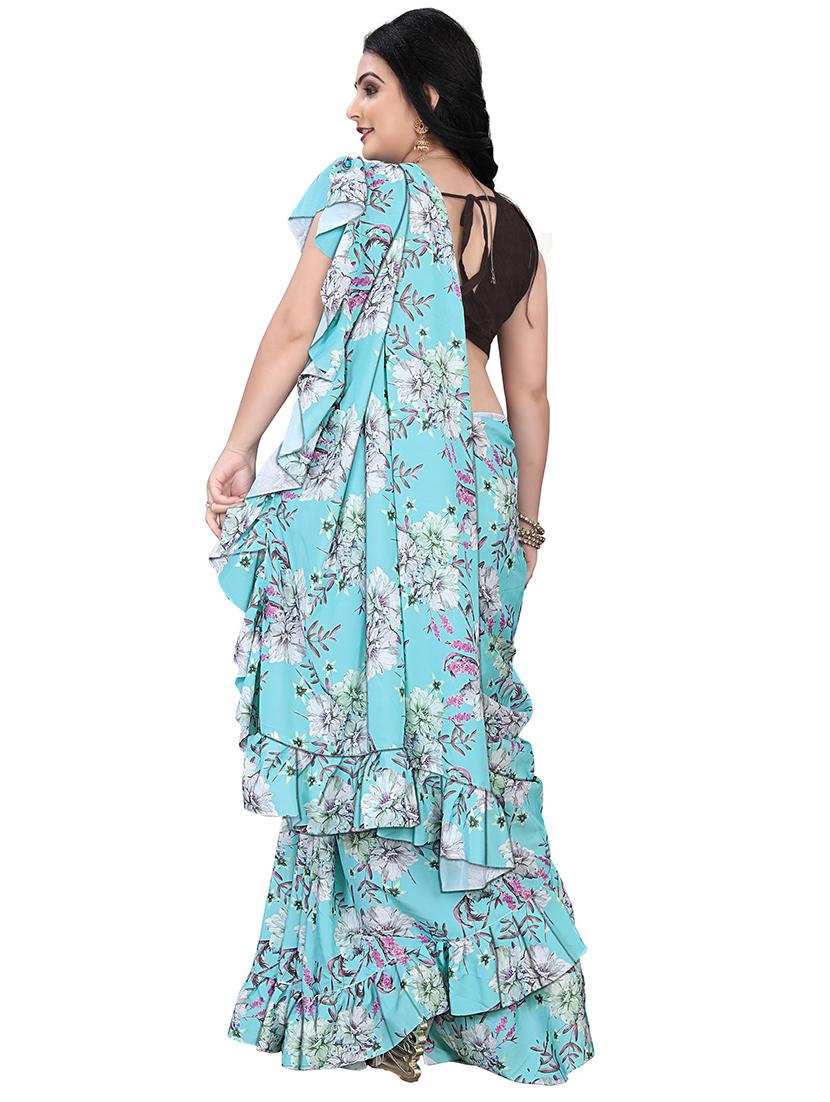 floral printed saree with blouse - 18378622 -  Standard Image - 1