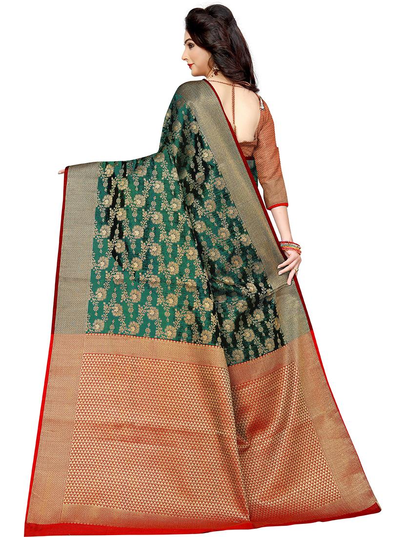 jacquard work banarasi saree with blouse - 18378623 - Standard Image - 1