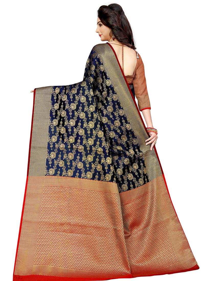 jacquard work banarasi saree with blouse - 18378627 -  Standard Image - 1