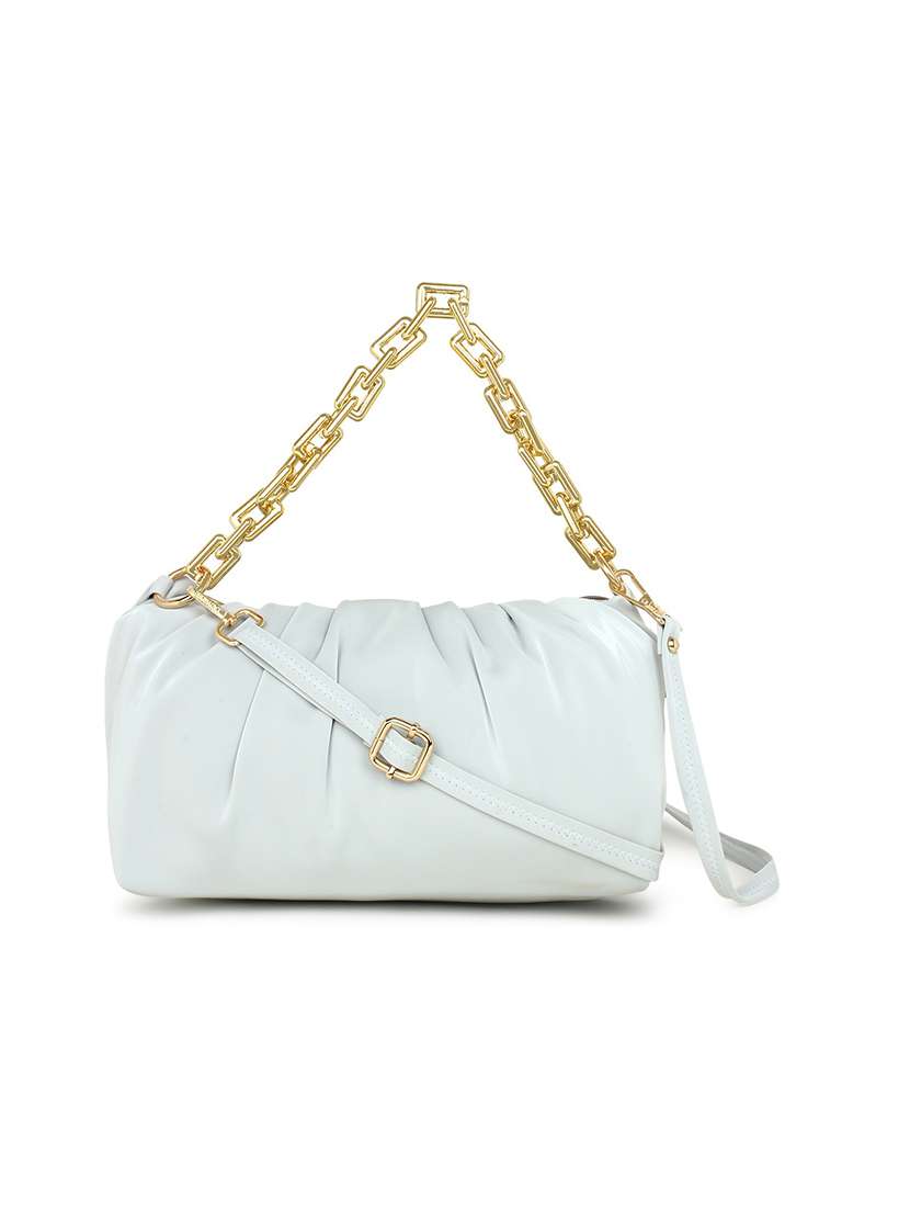 white solid regular sling bag