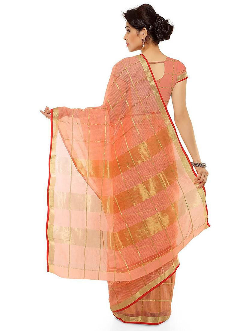 checkered woven saree  with blouse - 18378769 -  Standard Image - 1