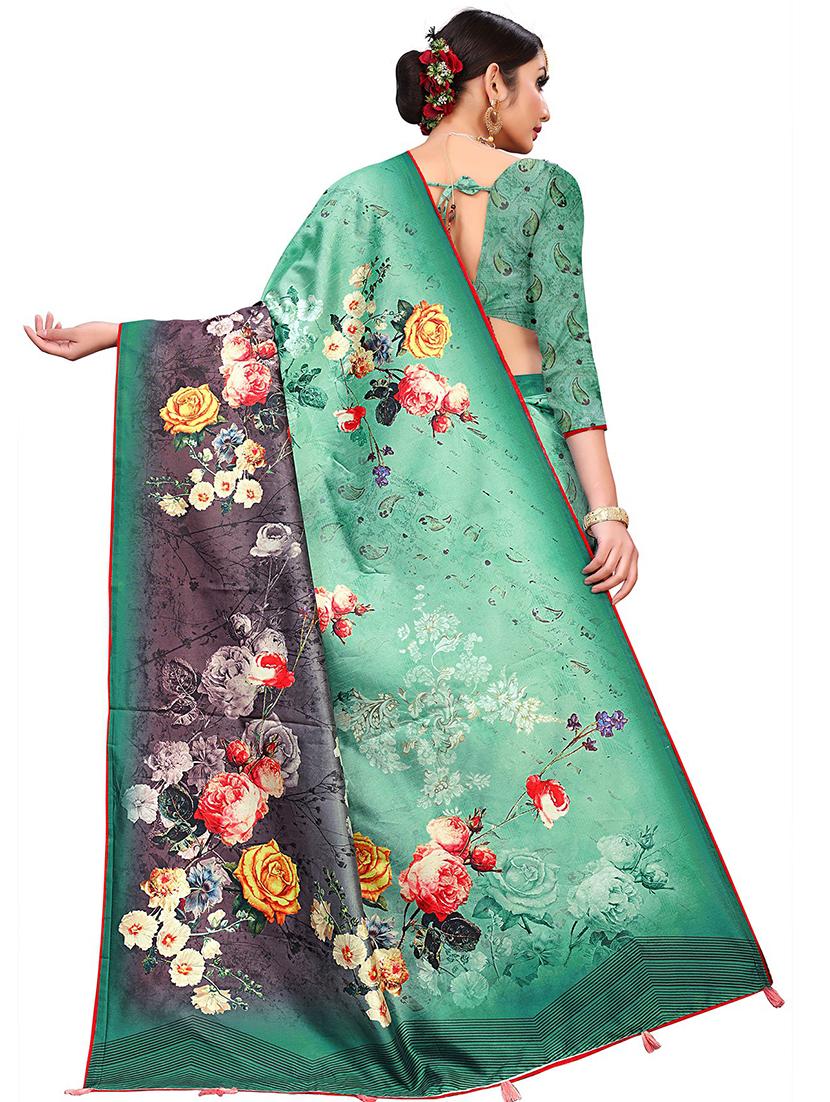 floral printed saree with blouse - 18378771 -  Standard Image - 1