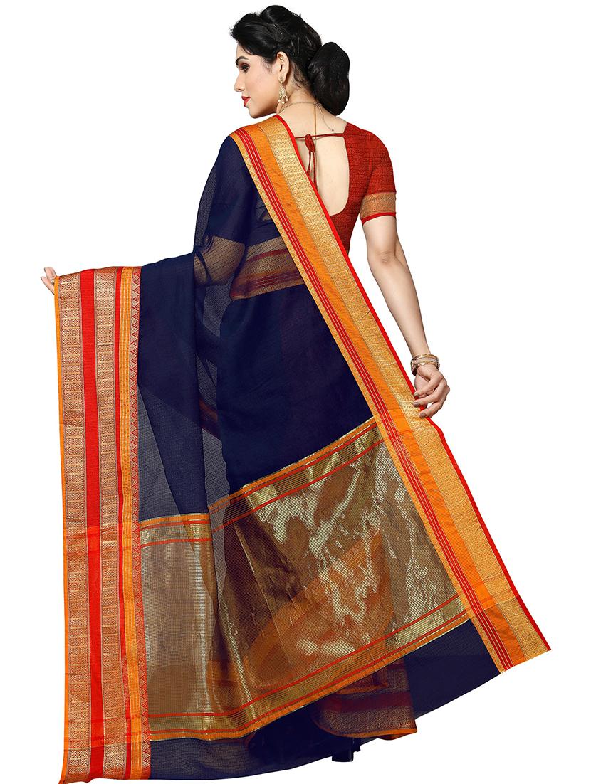 solid bordered saree  - 18378797 -  Standard Image - 1