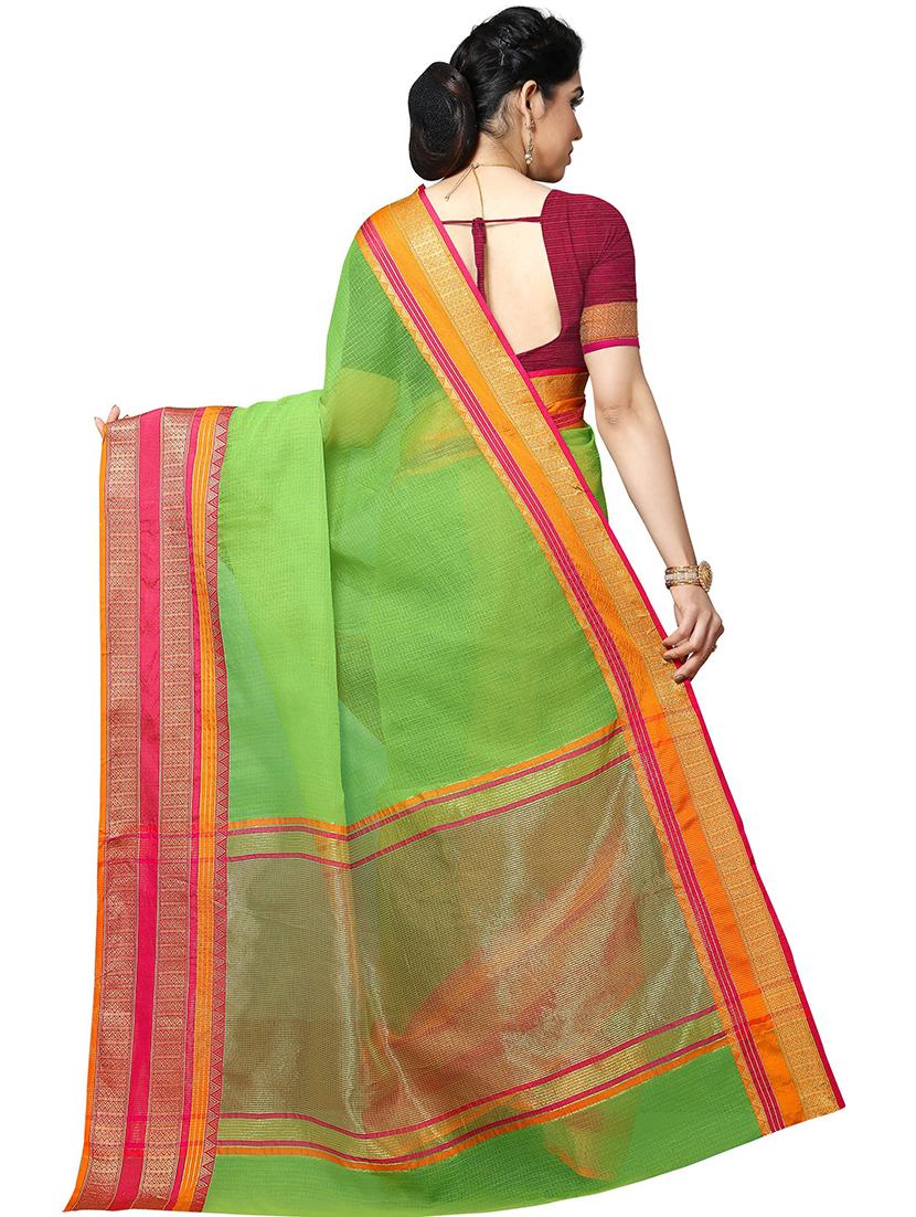 solid bordered saree  with blouse - 18378805 -  Standard Image - 1