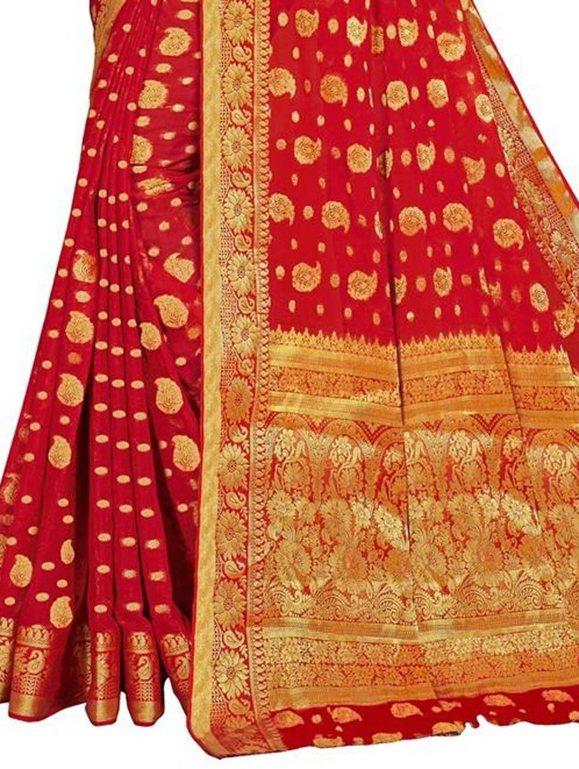 women's banarasi saree with blouse - 18379184 - Standard Image - 1