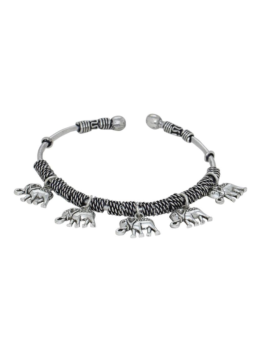 elephant charm adjustable oxidized bracelet - 18379703 -  Zoom Image - 0