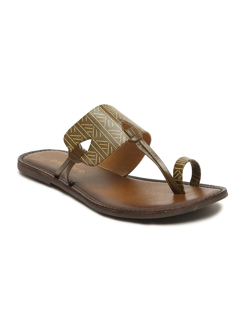 green leather flat forms sandals - 18379732 - Standard Image - 1